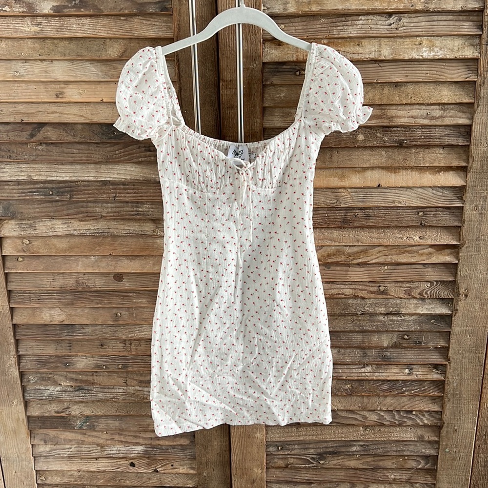 Princess Polly mini white & rose dress